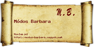 Módos Barbara névjegykártya